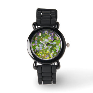 Montre Peinture fleur sauvage Impasto - Art Fleur Origina