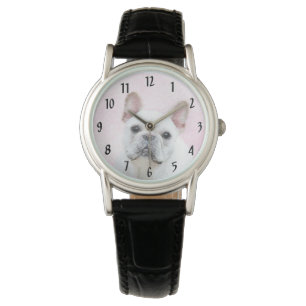 Montre Peinture française de Bulldog (Crème/Blanc) - Art