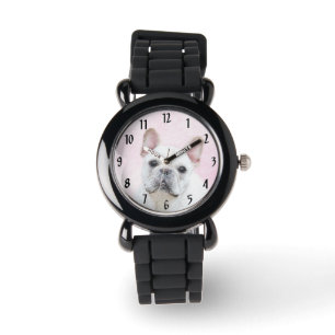 Montre Peinture française de Bulldog (Crème/Blanc) - Art 