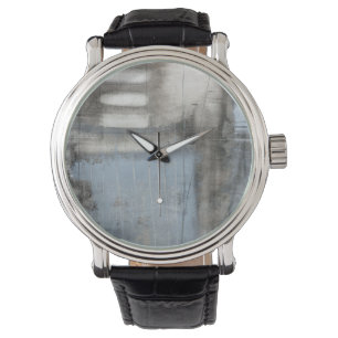 Montre Peinture grise et bleue abstraite