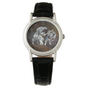 Montre Peinture Keeshond Playtime - Jolie art original ch