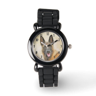 Montre Peinture Malinoise belge - Cute Original Chien Art