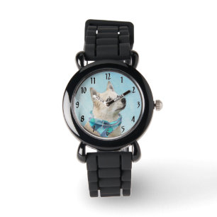 Montre Peinture norvégienne Buhund - jolie art original c