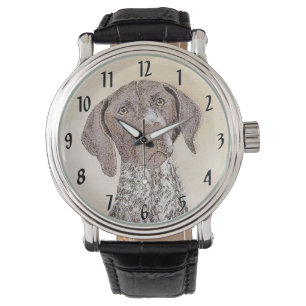 Montre Peinture pointeur germanique à pois court - Chien