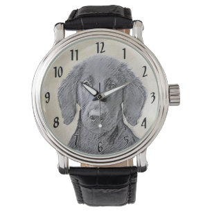 Montre Peinture Retriever à revêtement plat - Art Chien o