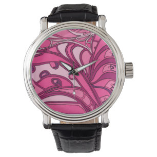 Montre Peinture rose abstraite de panneau