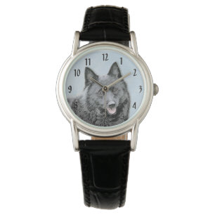 Montre Peinture Schipperke - Joli Art Original de Chien