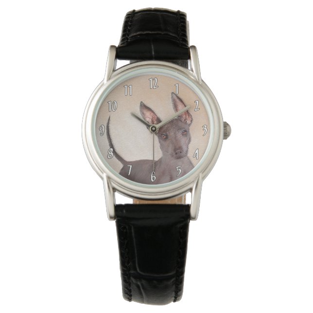 Montre Peinture Xoloitzcuintli - Cute Original Chien Art (devant)