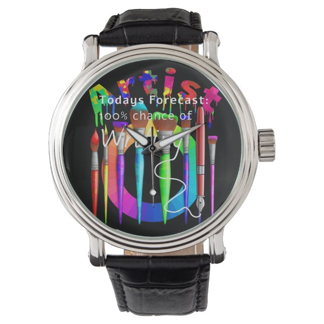 Montre Peintures à roulettes couleur artiste brosses (devant)