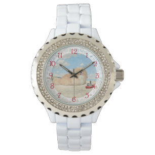 Montre Pekingese en bord de mer