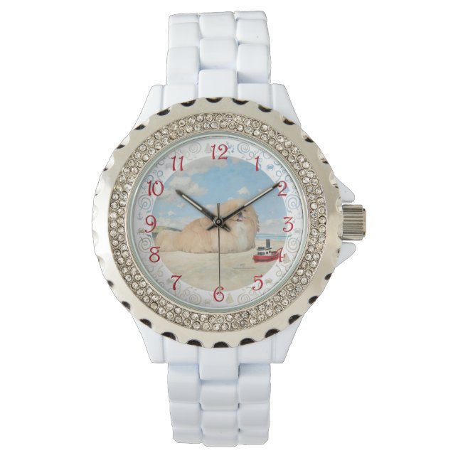 Montre Pekingese en bord de mer (devant)