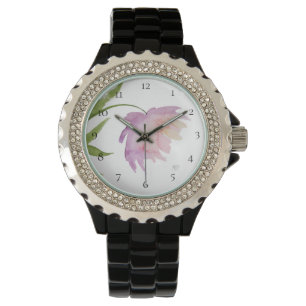 Montre *~* Peony Floral Aquarelle rose Lavande Populaire