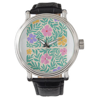 Montre  Per regarde le logo fleurs  