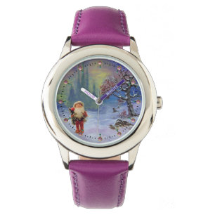 MONTRE PÈRE NOËL DES GNOMS ET NEIGE D'HIVER