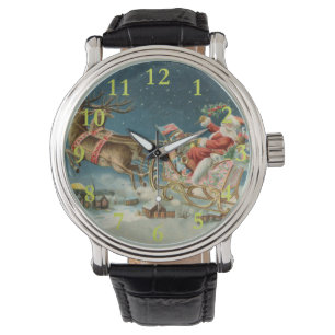 Montre Père Noël Noël Antique Traîneau Renne
