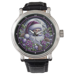 Montre Père Noël Violet Fête sous la Lune