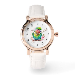 Montre Perroquet vert - Bébé mignon oiseau