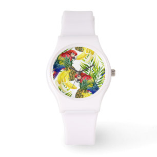 Montre Perroquets Et Fruits Tropicaux