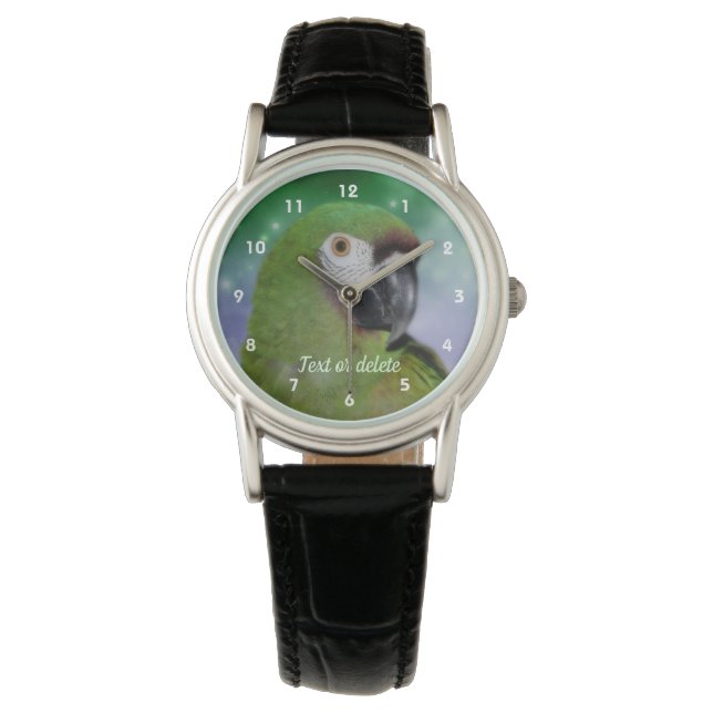 Montre Personalisé animal de perroquet de Macaw sévère (devant)
