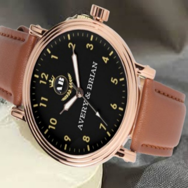 Montre Personalized Gift Custom couple monogram  (Créateur téléchargé)