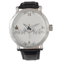 Personalized Men’s Vintage Black Leather Watch