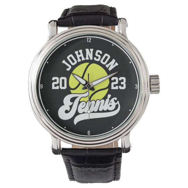 Montre Personalized NAME Tennis Player Racket Ball Court (devant)