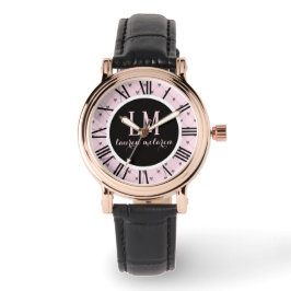 Montre Personalized Pink & Black Bow