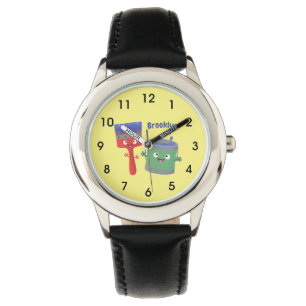 Montre Personnages de peinture et de pinceau mignons