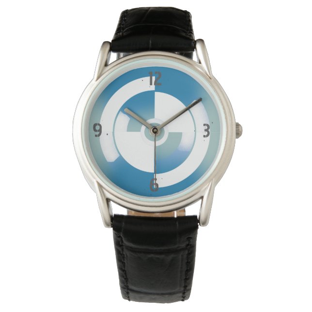 Montre personnalisable avec cercle Abstrait (devant)