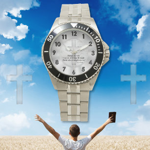 Montre Personnalisable Bible chrétienne Verse Wrist Watch