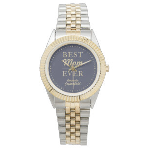 Montre Personnalisable Meilleure Maman Ever Blue Gold Sil