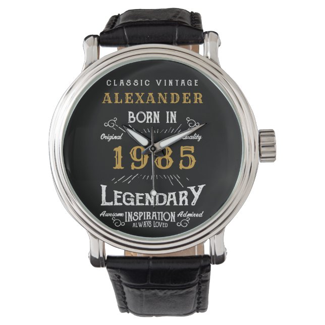 Montre Personnalisé 40e anniversaire ou retraite né 1985 (devant)