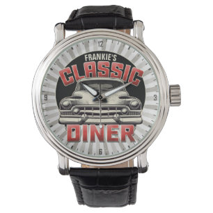 Montre Personnalisé American Classic Car Retro Diner Cafe