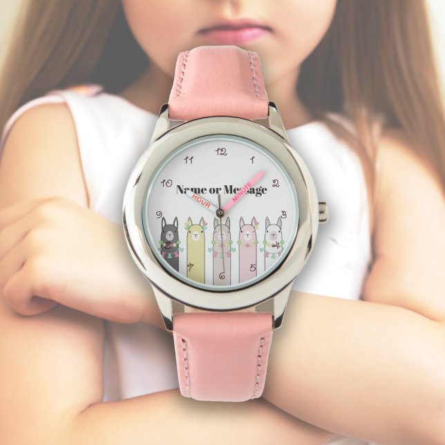 Montre Personnalisé Cute Retro Coloré Llamas Animal (Créateur téléchargé)