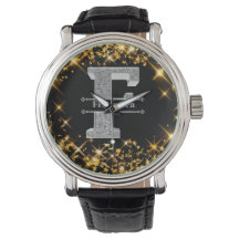 Personnalisé F Monogramme initial d'argent Votre n