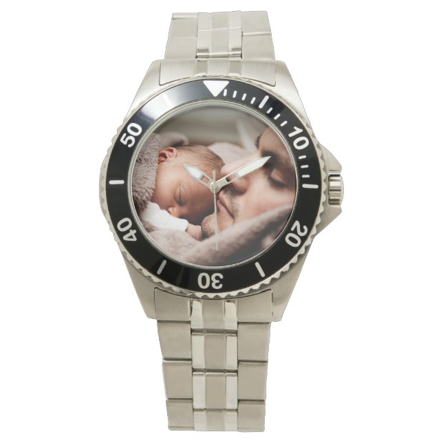 Montre Personnalisé Meilleur Papa Jamais, Photo (devant)