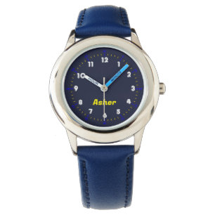 Montre Personnalisé Nom Frapper Futuristic Blue Kids Appr