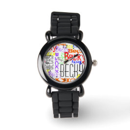 Montre Personnalisé Nom Personnalisé Collage Coloré