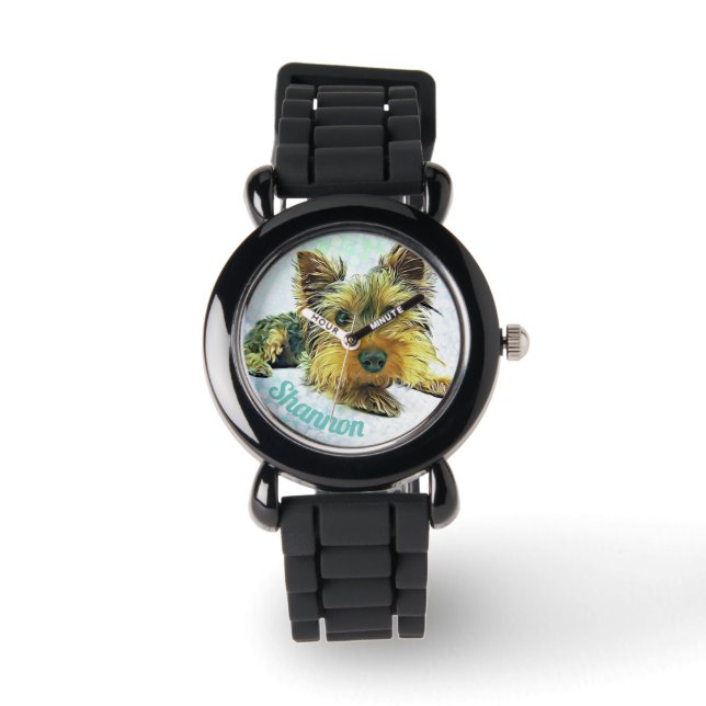 Montre Personnalisé Pastel Chien Chien Chien Chien Yorkie (Recto)