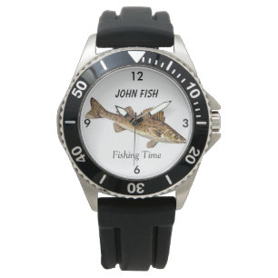 Montre Personnalisé "pêchant le temps" avec des brochet