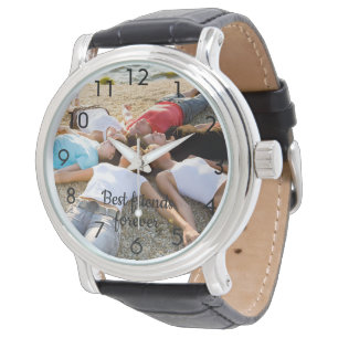 Montre Personnalisé photo meilleurs amis noir
