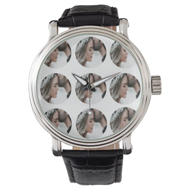 Montre personnalisé simple ajouter circulaire photo colla (devant)