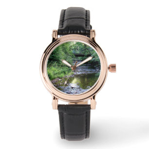 Montre Personnalisé Sunlit Serenity Mountain Creek Photo