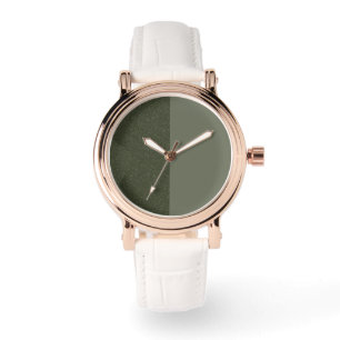 Montre personnalisé vert mousse à deux tons