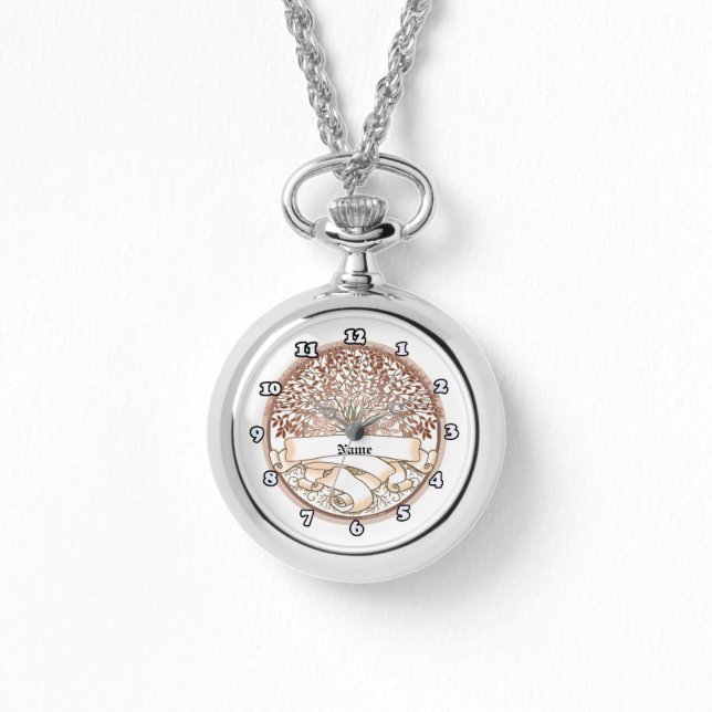 Montre personnalisée avec nom de famille et arbre  (Recto)