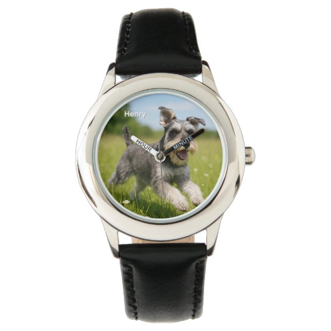 Montre personnalisée de l'enfant Cute Schnauzer (devant)
