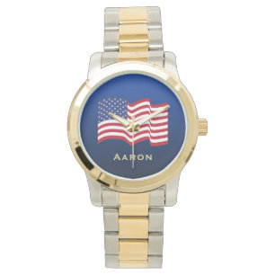 Montre personnalisée drapeau américain pour hommes
