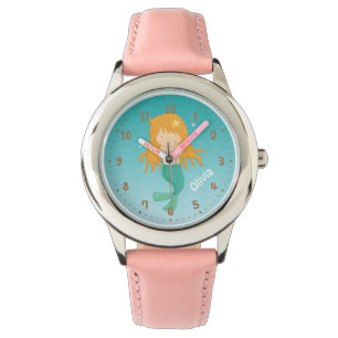 Montre personnalisée pour fille Sirène Mignonne