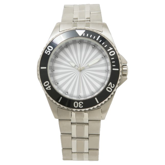 Montre Personnaliser classique Grey Burst Roue de rotatio (devant)