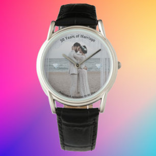 Montre Personnaliser Hommes Photo Watch Cadeaux du 50e an